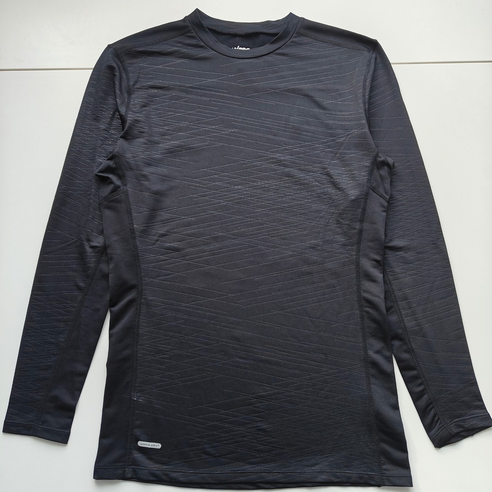 Unipro Mens Qwick-Dry Performance Long Sleeve Shirt Black Geometric Activewear